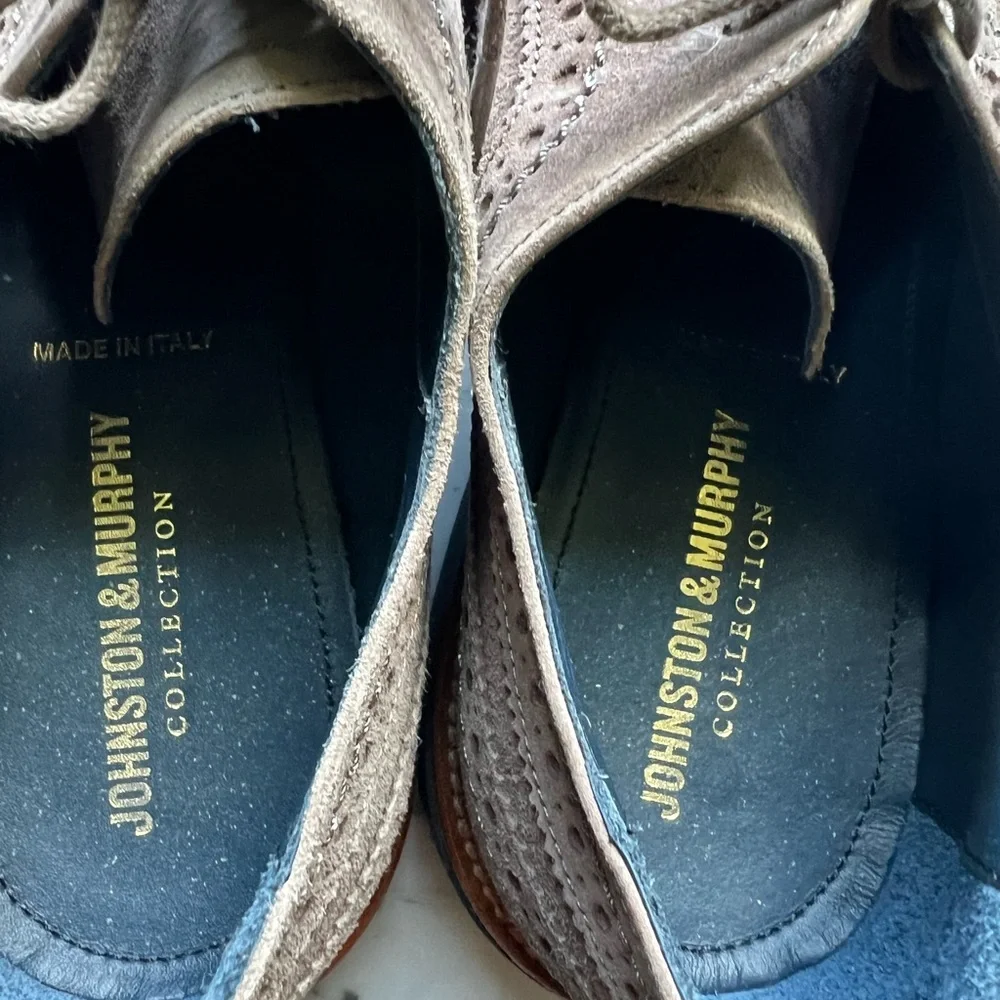 Mens Johnston & Murphy Jensen Longwing Suede Shoes - Picture 4 of 5